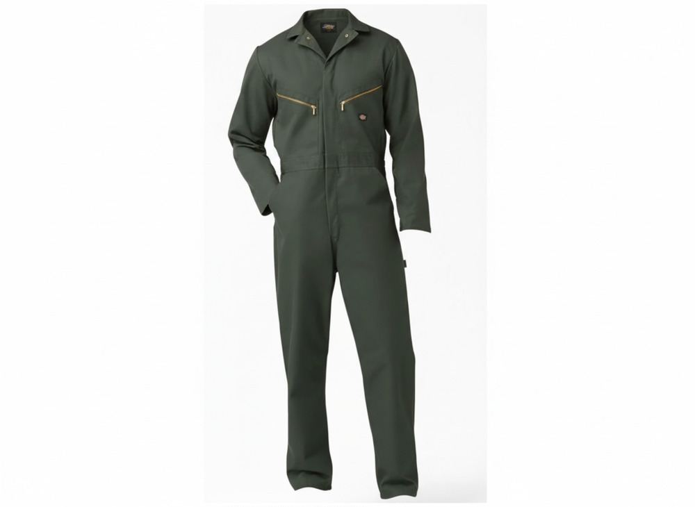 Dickies Deluxe Blended Long Sleeve Coveralls Olive Green Utility Workwear